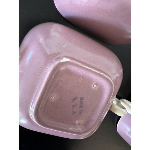 6 Franciscan Metropolitan Mauve Flat Cream Soup Bowls 1940 1957 Art Deco - Picture 9 of 10